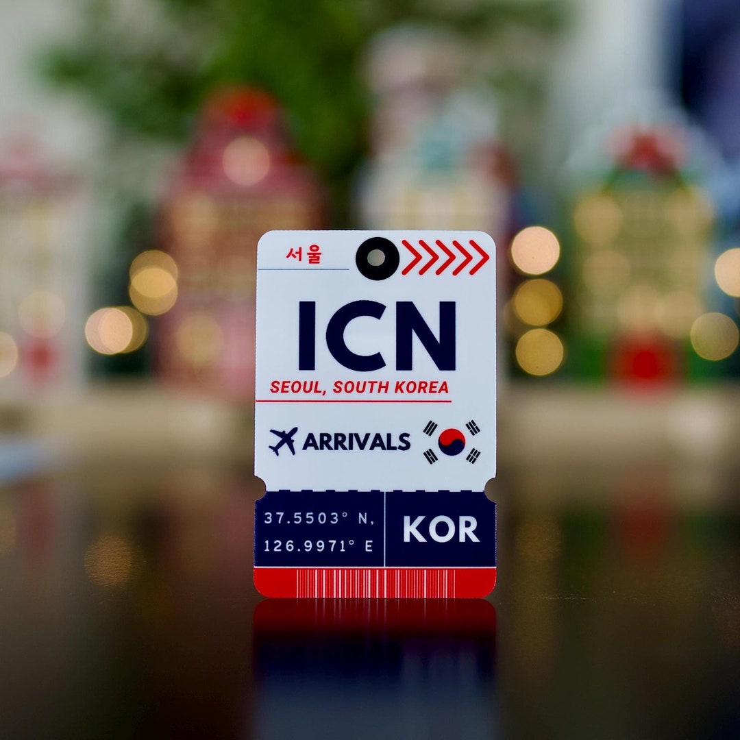 Icn Sticker Example Seoul ICN Airport Luggage Tag Sticker | Boarding Pass Travel Sticker ...