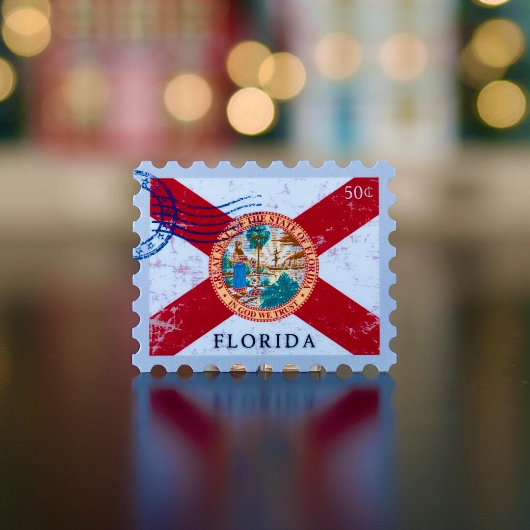 Florida State Flag Vinyl Sticker | FL Travel Stamp Style | Laptop iPad ...