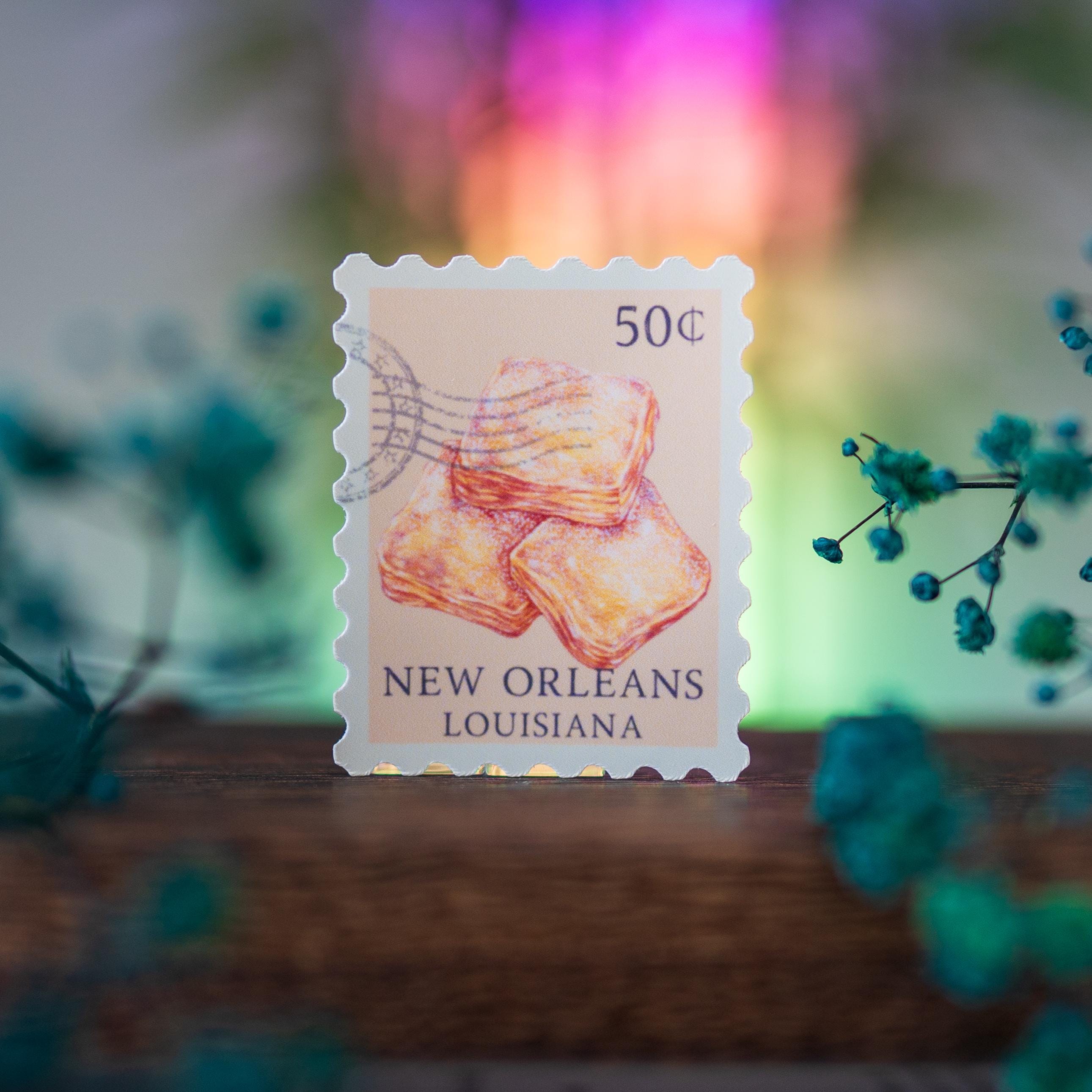 New Orleans Beignet Vinyl Sticker | Louisian Travel Stamp | Laptop iPad ...