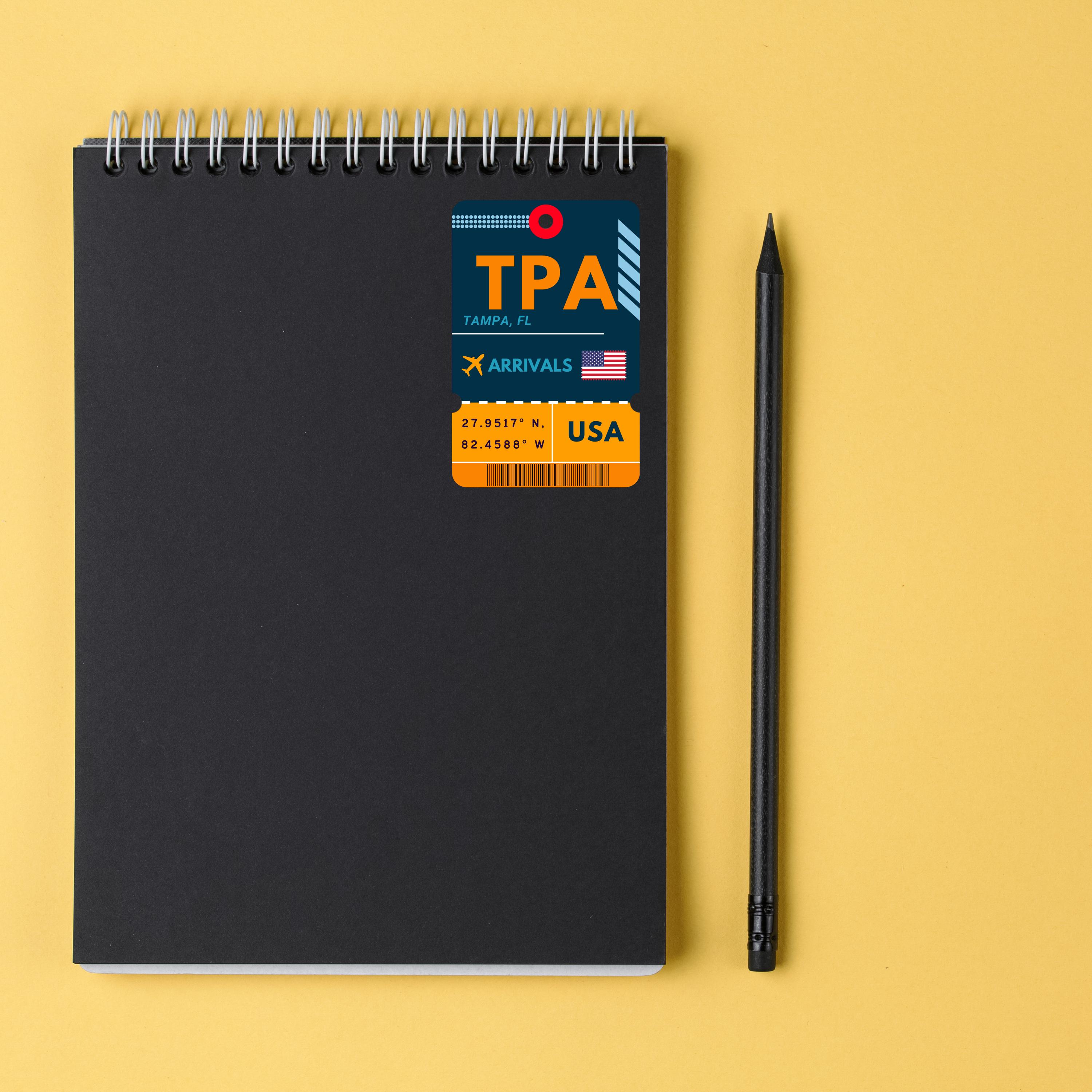 Tpa Sticker Tampa TPA Airport Luggage Tag Sticker | Boarding Pass Travel Sticker ...