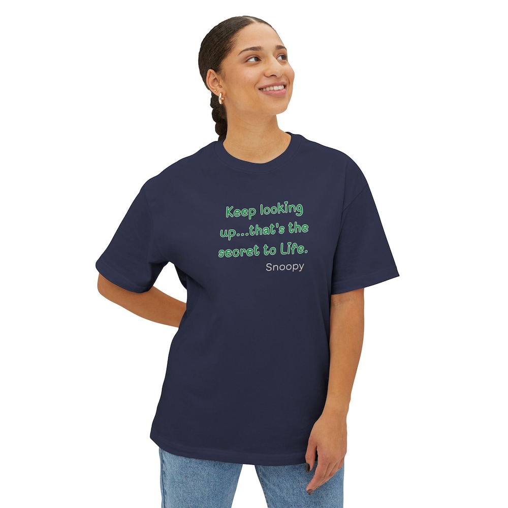 Snoopy Quote Oversized Tee, Unisex Box Tee, Peanuts Fan Shirt, Charlie Brown Graphic Tee, Funny Cartoon Tee, Comfy Graphic T-Shirt Fashion24Hs