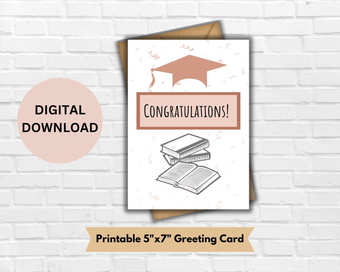 Printable Graduation Card: Congratulations Card (digital Download ...