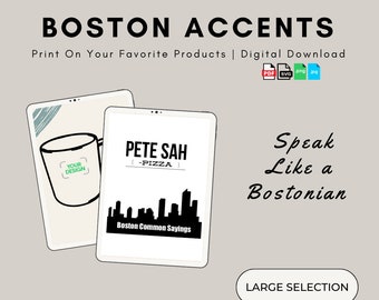 Funny Boston Common Sayings: "Pizza" - New England Slang Dialect Speak Accent Lingo Words Phrases Translations Meanings - Novelty