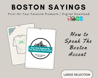 Funny Boston Sayings: "Don't Get Stopped By The Statie In The Cruiser" - New England Slang Dialect Accent Lingo Phrases Translation Meanings