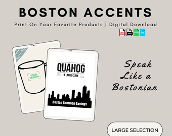 Funny Boston Common Sayings: "Quahog" - New England Slang Dialect Speak Accent Lingo Words Phrases Translations Meanings - Novelty