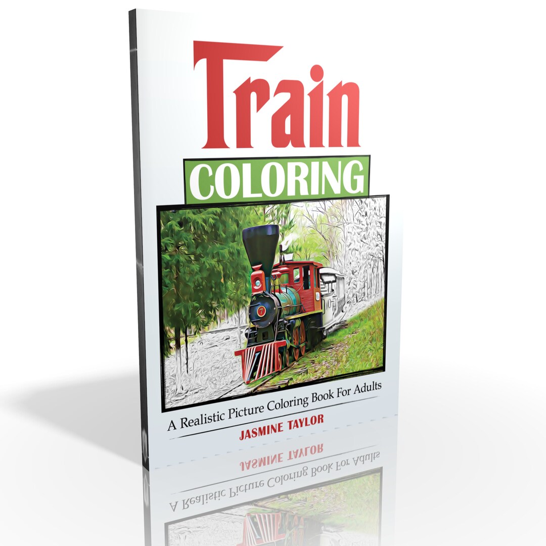Train Coloring: A Realistic Picture Coloring Book for Adults - Etsy