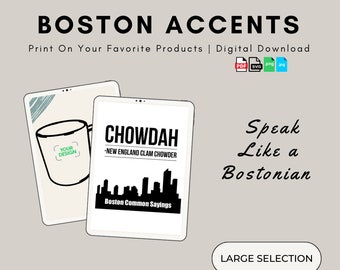 Divertente Boston Detti comuni: "Chowder" - New England Slang Dialetto Parla Accento Lingo Parole Frasi Traduzioni Significati - Novità