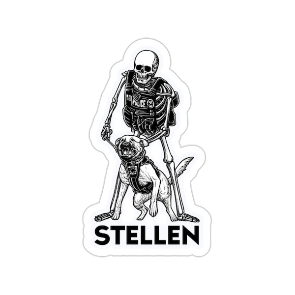 Police K9 Sticker Police Dog Skeleton Sticker Stellen Sticker Police Gift