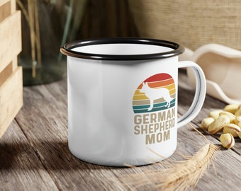 German Shepherd Mom Enamel Camp Cup