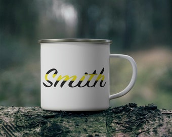 Custom Name Thin Yellow Line 911 Dispatcher Coffee Camping Mug