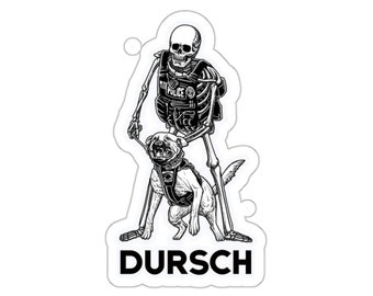 Dursch Police K9 Sticker Police Dog Skeleton Sticker