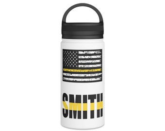 911 Versand dünne gelbe Linie Flagge Edelstahl Wasserflasche Dispatcher Geschenk, Wertschätzung Woche