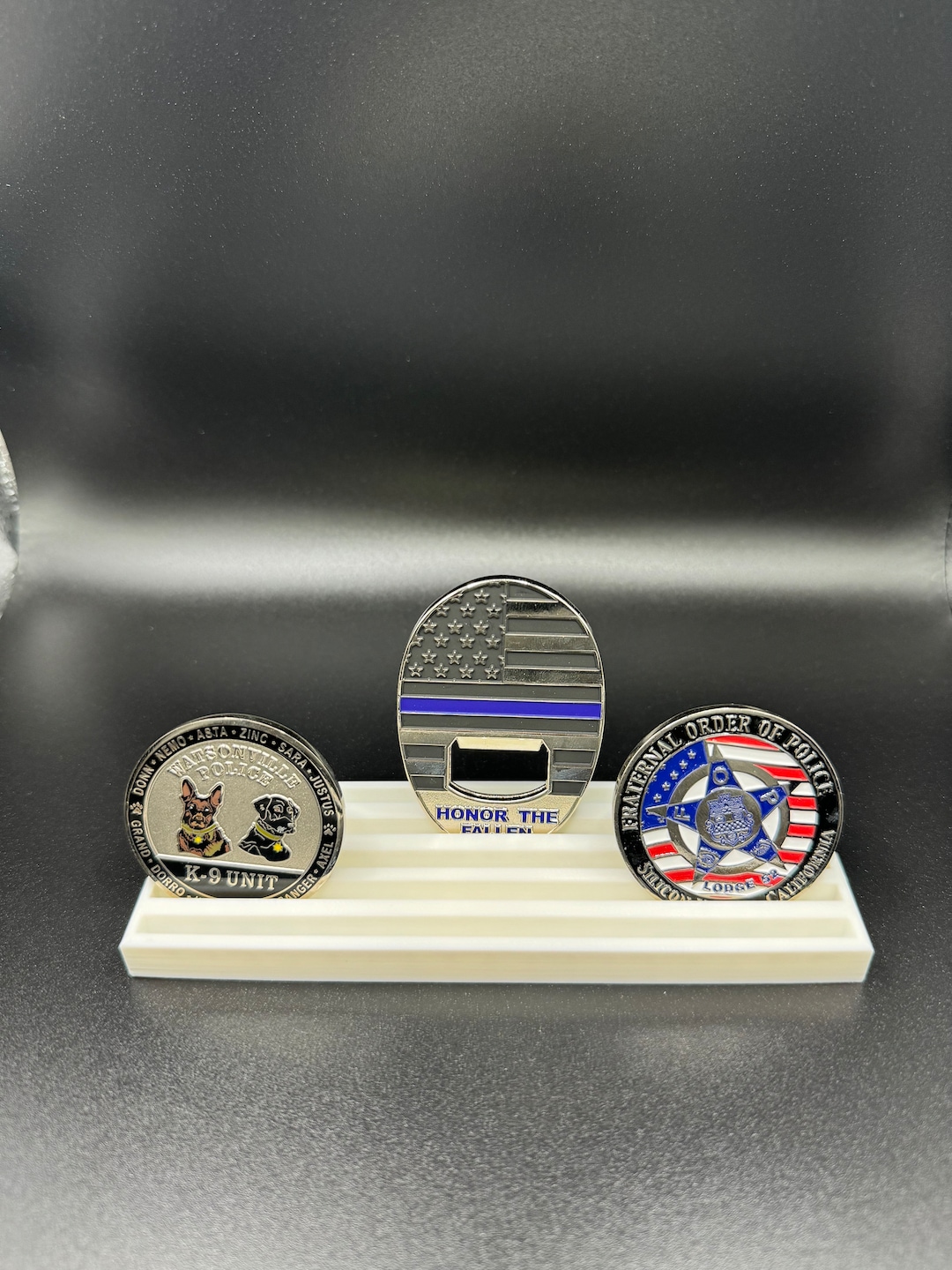 White Challenge Coin Holder for Desk - 5 Row Display - Etsy