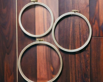 Wooden Embroidery Hoop , For Cross Stitch & Needlepoint, Beachwood Frame, Set of 3