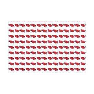 Papel de regalo, diseño de mapa de Estados Unidos rojo, apoyo a Trump 2024, papel de regalo para las fiestas electorales, papel de regalo con temática política, papel de regalo con el patriota de EE. UU.