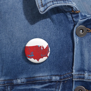 Red America Pin Button, Patriotic Political Badge, Trump Supporter Pin, Republican President Campaign Pin,