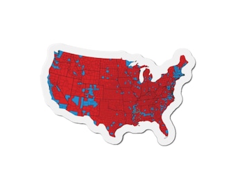 Red America Magnet, Die-Cut, Donald Trump Supporter Gift, Patriotic Fridge Decor, Political Campaign Souvenir, USA Election Memorabilia