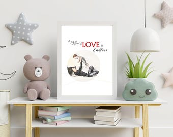A Mother’s Love Is Endless Digital Wall Art Gift for Mothers Home Decor