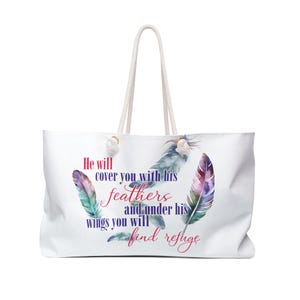 You Will Find Refuge Weekender Bag - Christian Tote Bag, Christian Gifts, Faith Tote Bag, Religious Gift, Church Gift, Tote Shopper