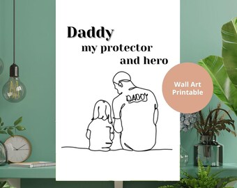 Father Daughter downloadable Wall Art, Meaningful Father Gift highlighting a Special Bond Christmas Father's Day Birthday Gift from Daughter