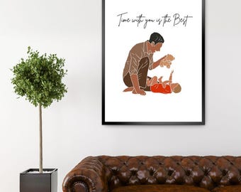 Father Child downloadable Wall Art, Meaningful Father Gift highlighting a Special Bond Christmas Father's Day Birthday Gift for Dad