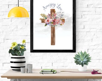 Amazing Love Christian Digital Wall Art - Christian Wall Art | Christian Gifts, Home Decor, Office Decor, Birthday, Christian Celebration