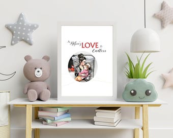 A Mother’s Love Is Endless Digital Wall Art Gift for Mothers Home Decor