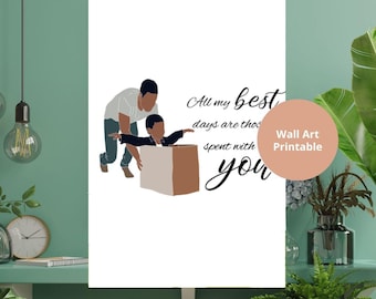 Father Son downloadable Wall Art, Meaningful Black Father Gift Special Bond Christmas Father's Day Birthday Gift for Dad from Son