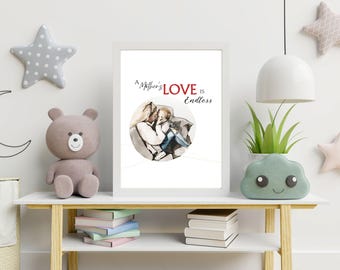 A Mother’s Love Is Endless Digital Wall Art - Christian Wall Art, Digital Download Wall Art, Christian Gifts, Christian Home Decor