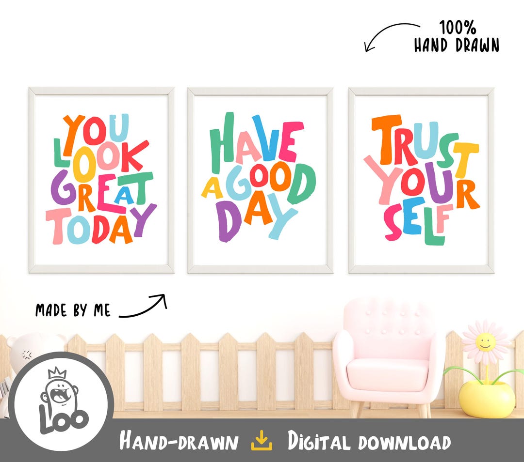 Kids Affirmation Poster Set of 3, Classroom Affirmation Decor Set ...