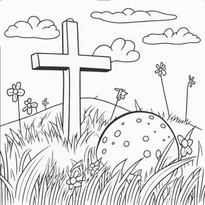 Kids Jesus Coloring Page - Child Easter coloring page - Toddler Religious coloring page - Catholic kids coloring page