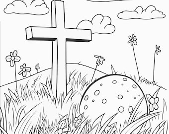 Kinder Jesus Malseite - Kind Ostern Malseite - Kleinkind Religiöse Ausmalseite - Katholische Kinder Malseite