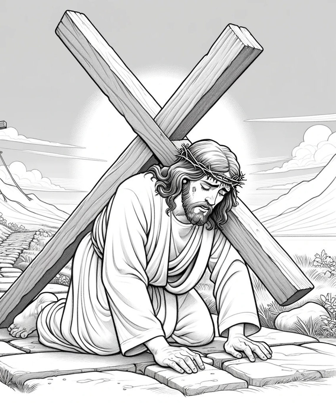 12 Stations of the Cross Coloring Book, Way of the Cross Coloring ...