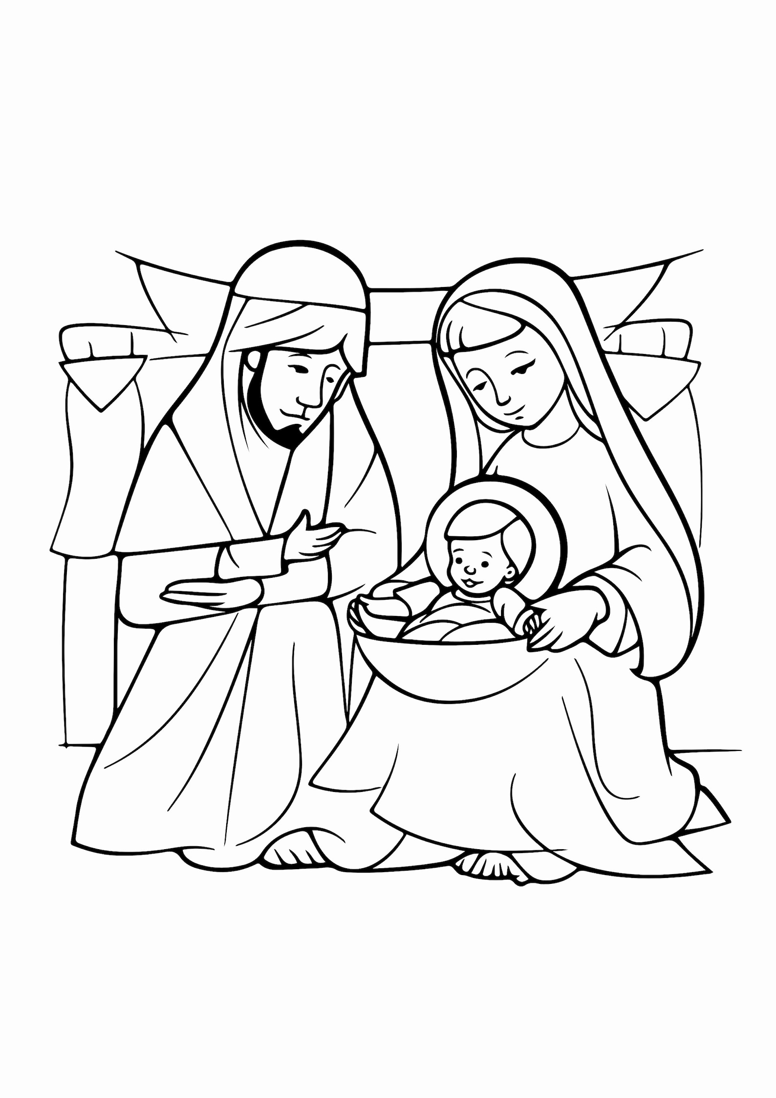 Nativity Scene Coloring Page - Etsy