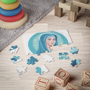 子供用聖母マリアパズル、子供用宗教パズル、カトリック教師へのギフト、子供用キリスト教パズル、カトリックのおもちゃギフト、30ピース
