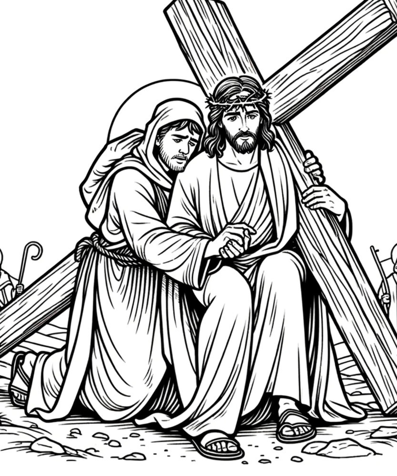 12 Stations of the Cross Coloring Book, Way of the Cross Coloring ...