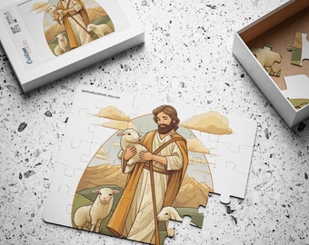 Good Shepherd Kids Puzzle, Kids Catholic Saint Puzzle, Catholic teacher gift, Religious Jigsaw, Catholic kids toy gift, 30-Piece