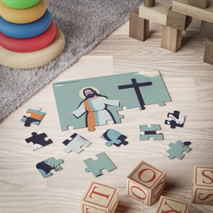 Kids&#39; Religious Easter Puzzle, Childrens Religious Puzzle, Catholic teacher gift, Catholic Puzzle, Christian Puzzle, Catholic toy, 30-Piece