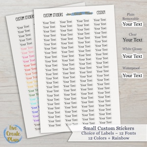 Small Custom Text Planner Sticker, Personalized Text Word Sticker,  Custom Text Word Sticker Custom Script For Planner,  Reminder Stickers