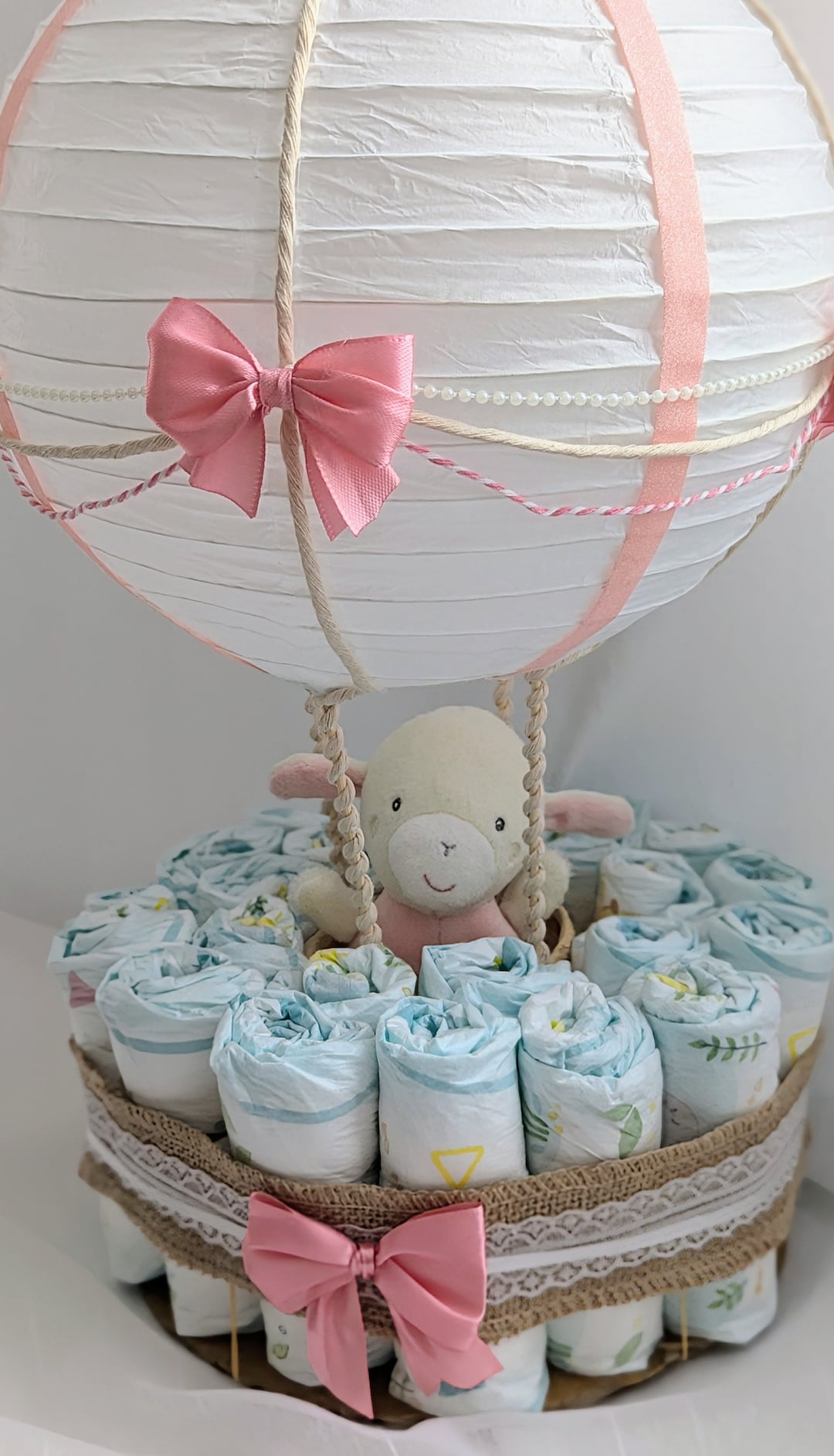 Diaper Cake Hot Air Balloon Girl Australia