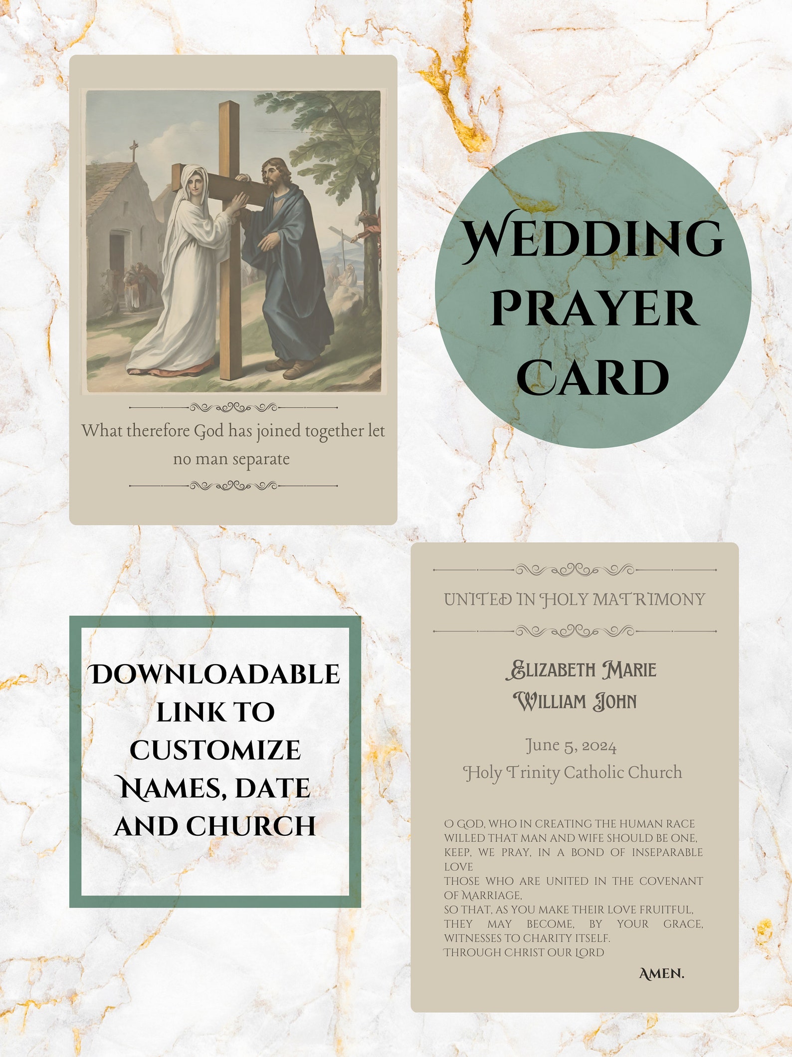 Catholic Wedding Prayer Card Customizable - Etsy