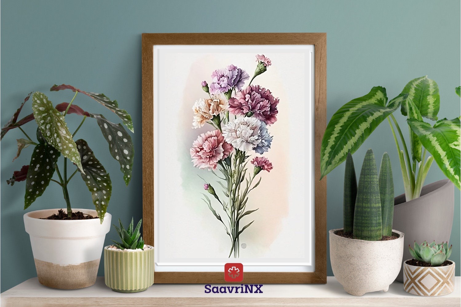 Custom Birth Month Flower Wall Art Good Health & Prosperity - Etsy