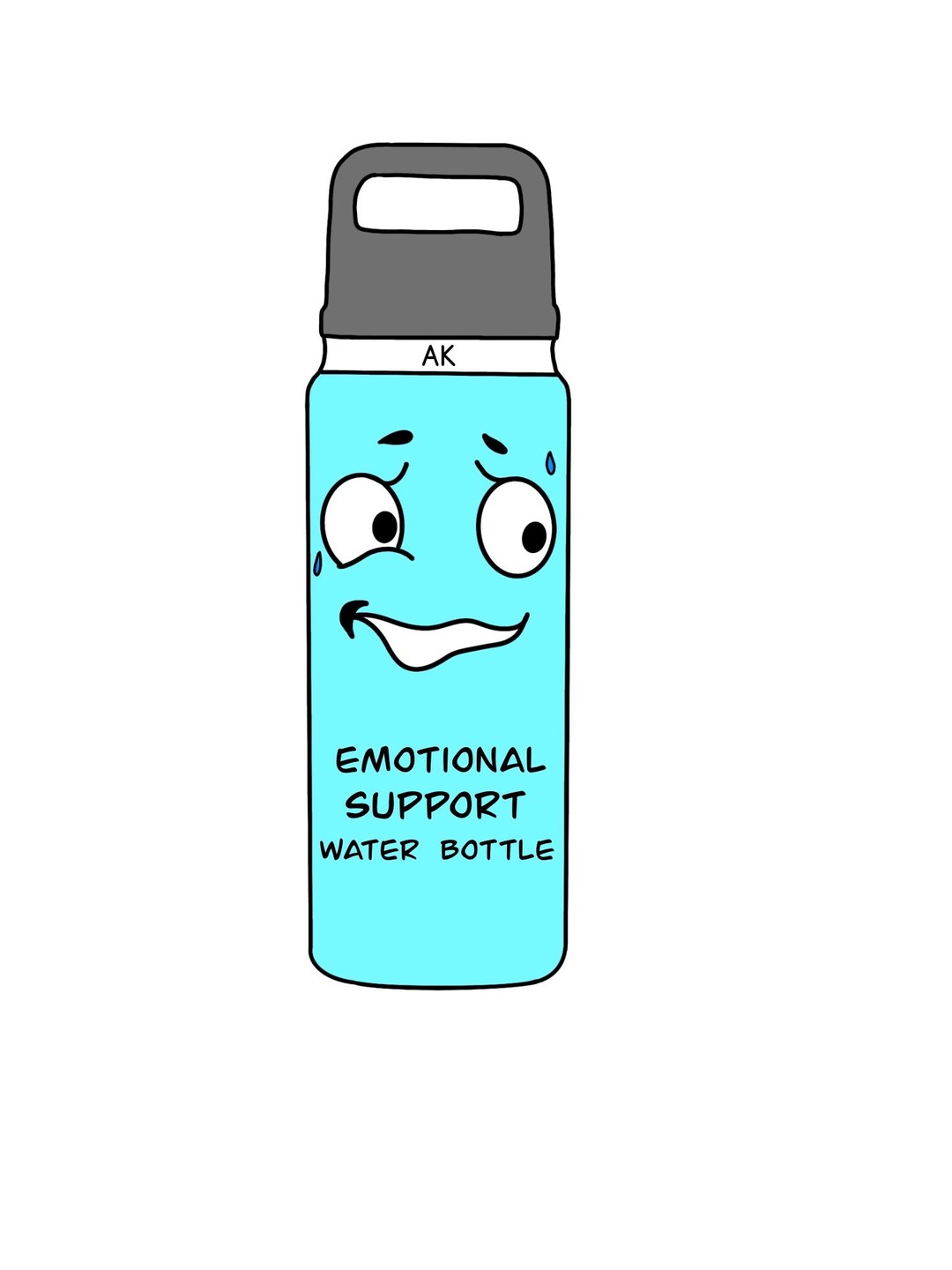Emotional Support Water Bottle Stickers Etsy