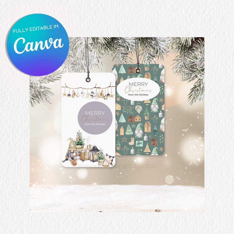 Christmas Gift Tags Bundle | 42-piece Bundle | Canva Editable Template ...