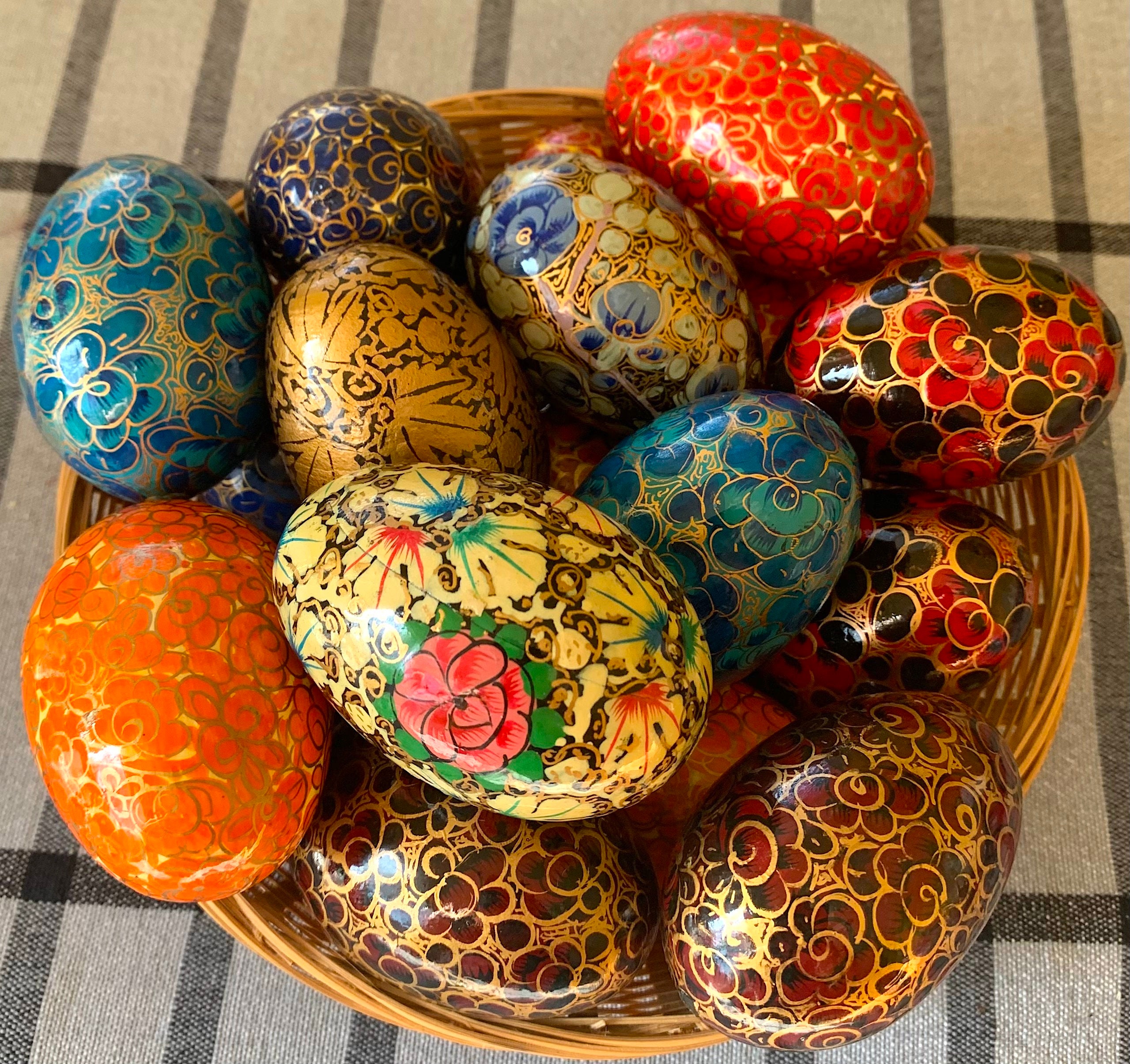 Assorted Handmade Papiermache Eggs Colorful Paper Mache Etsy