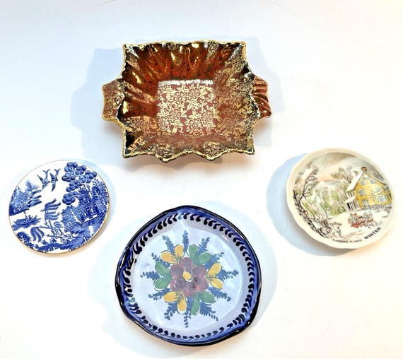 Set of Vintage Plates Dishes Coalport Mini Portuguese Porcelain Old Foley Currie