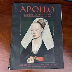 Apollo journal of the arts September 1933 vol xviii no 105 art antiques magazine