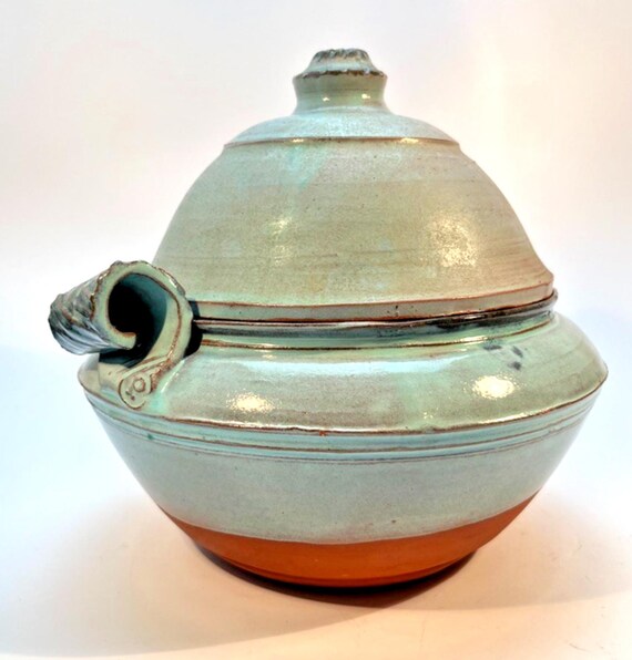 Studio Pottery Glazed Green Server/Bowl By Loch an Eilein Aviemore Scotland