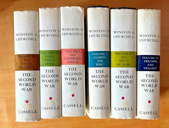The Second World War by Winston Churchill. Six volume set, 1960s-70s. Cassell.