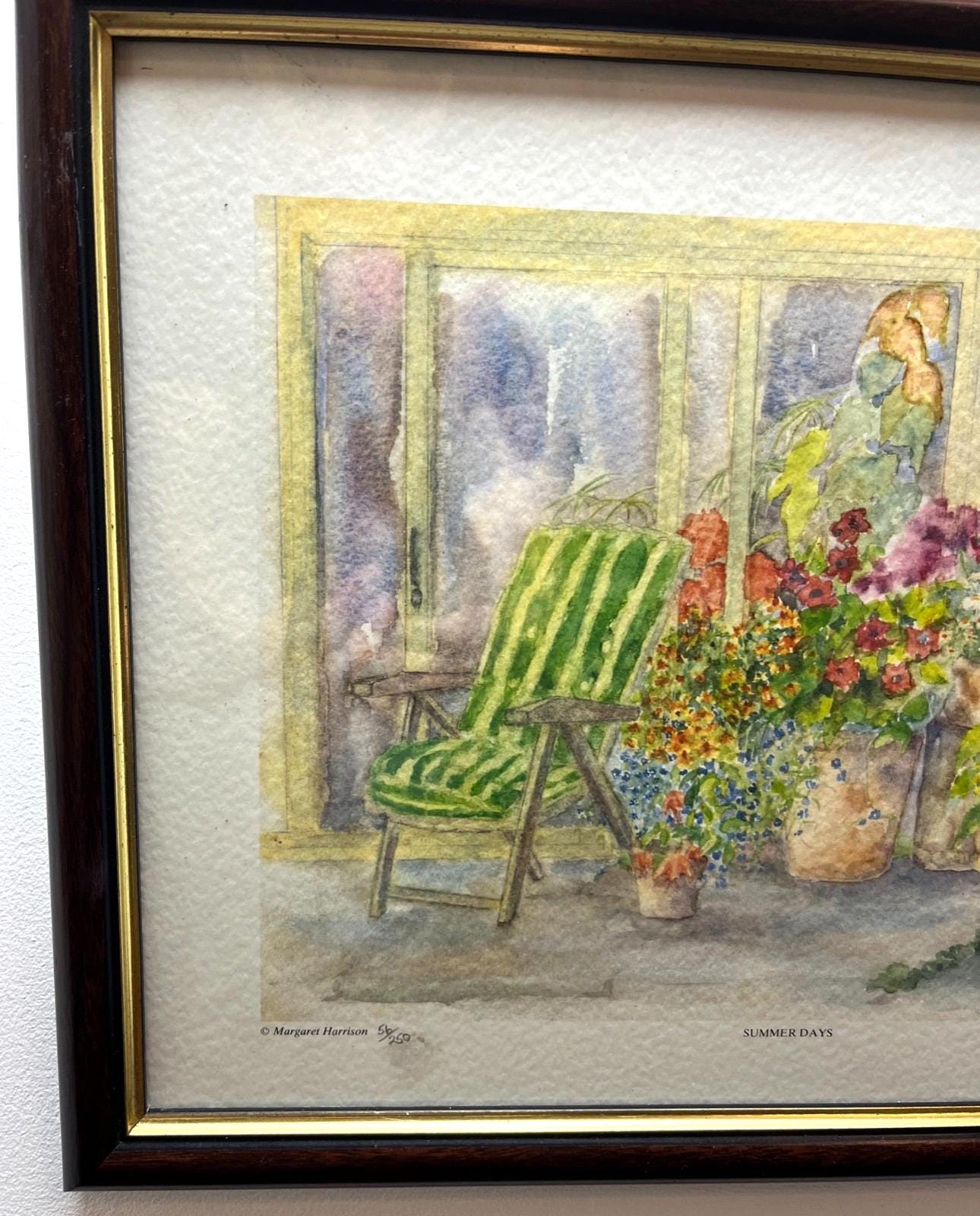 Margaret Harrison Summer Days Art Print 56 of 250 Signed Framed Garden Flowers image 7